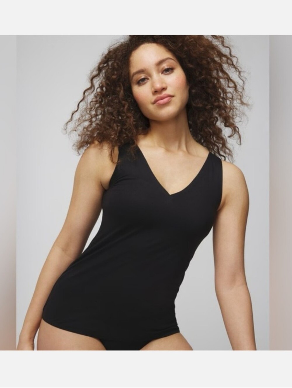 Soma Enbliss Black V-Neck Tank With Attached Sports Bra
